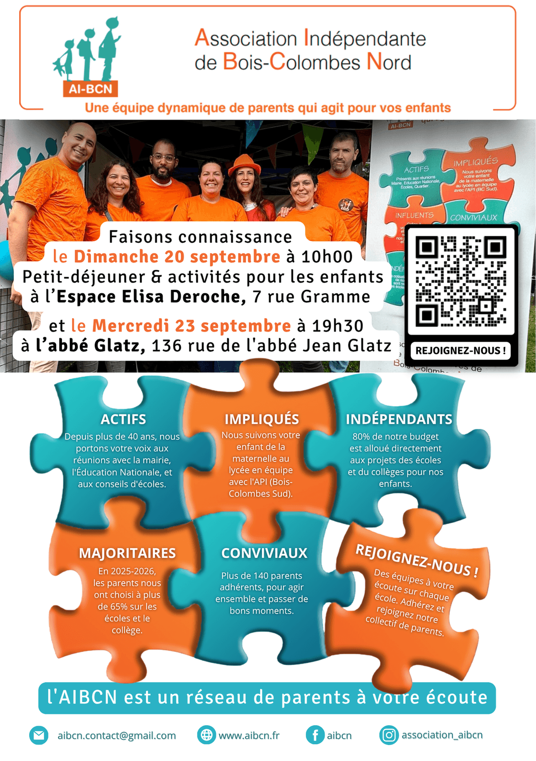 Affiche réunion de rentrée AIBCN — mercredi 23 septembre à 19h30